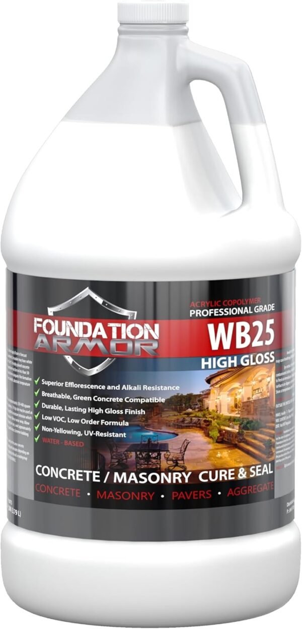 WB25 Water Based High Gloss Acrylic Cure and Seal for New & Existing Concrete Surfaces